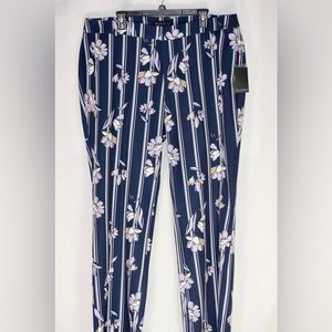 Eloquii Navy Floral Straight Leg Pants